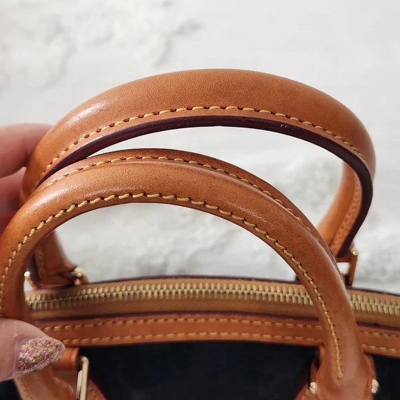 Dooney and Bourke Marine Suede And Leather Satchel Bag J8420049 - Picture 3 of 14